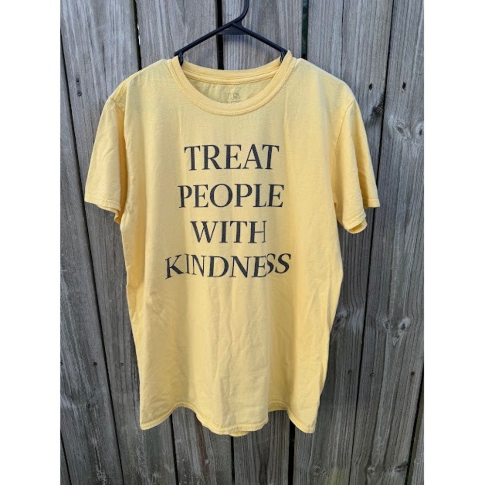 TPWK Harry Styles Merch T-Shirt Large Yellow Treat People With Kindness Graphic